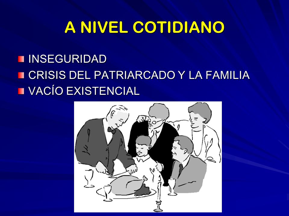 A NIVEL COTIDIANO INSEGURIDAD CRISIS DEL PATRIARCADO Y LA FAMILIA