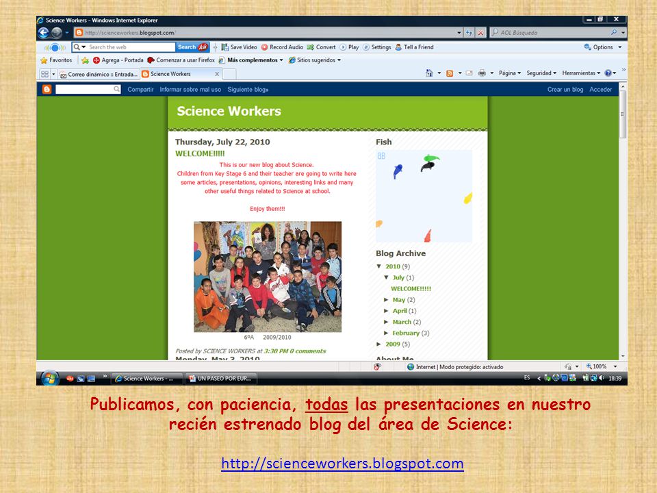 Publicamos, con paciencia, todas las presentaciones en nuestro recién estrenado blog del área de Science:
