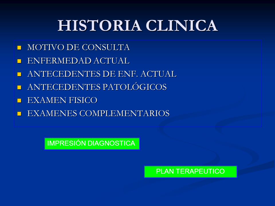 HISTORIA CLINICA MOTIVO DE CONSULTA ENFERMEDAD ACTUAL