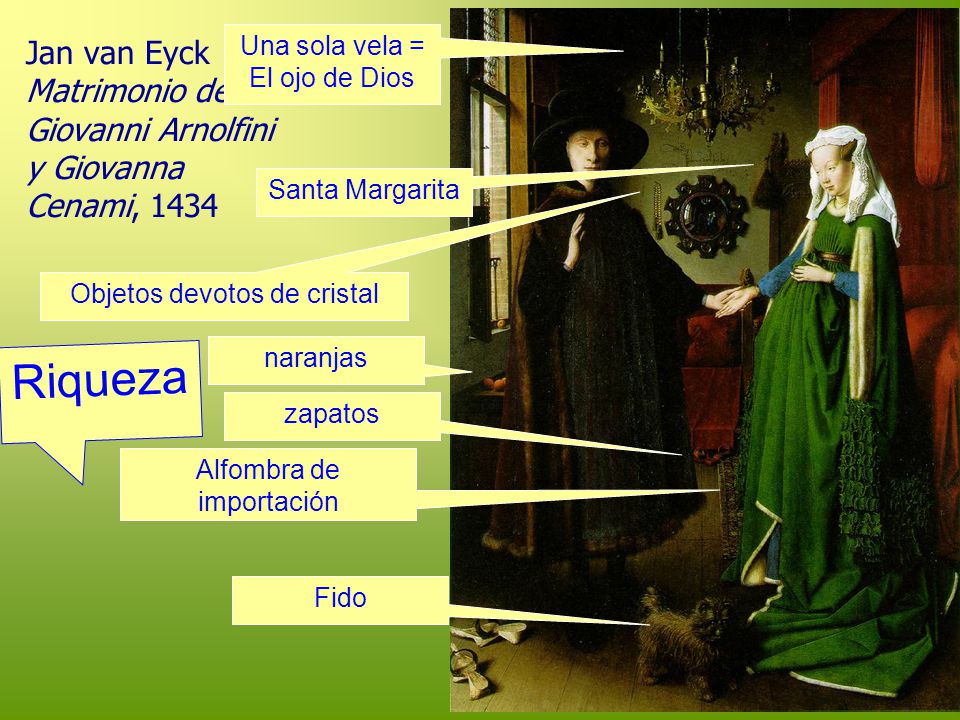 Jan van Eyck Matrimonio de Giovanni Arnolfini y Giovanna Cenami, 1434