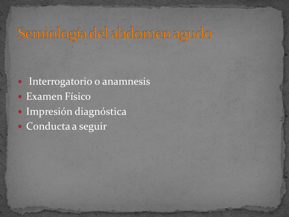 Semiología del abdomen agudo