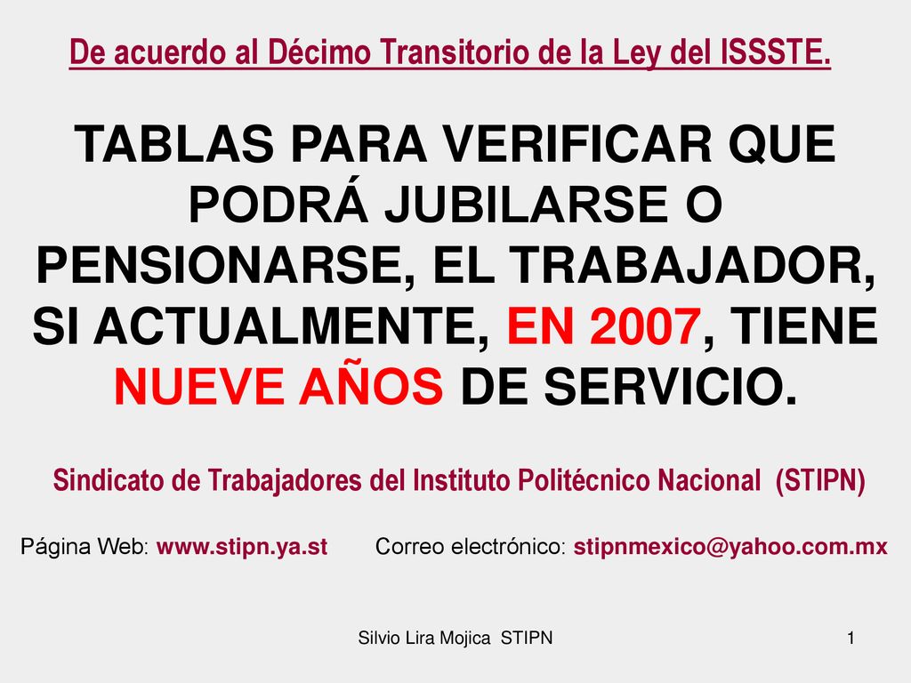 De acuerdo al Décimo Transitorio de la Ley del ISSSTE.
