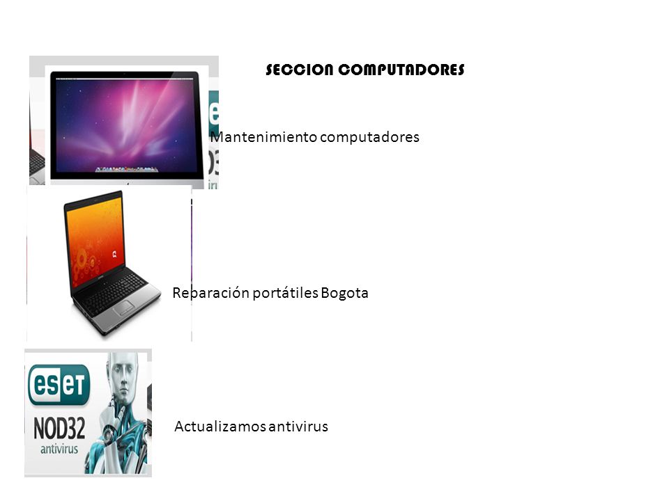 SECCION COMPUTADORES Mantenimiento computadores Reparación portátiles Bogota Actualizamos antivirus