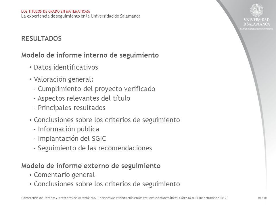 Modelo de informe interno de seguimiento Datos identificativos