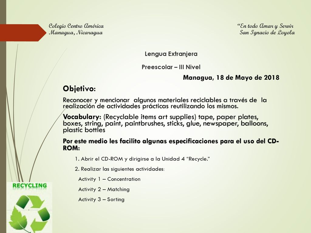 Colegio Centro América. En todo Amar y Servir Managua, Nicaragua