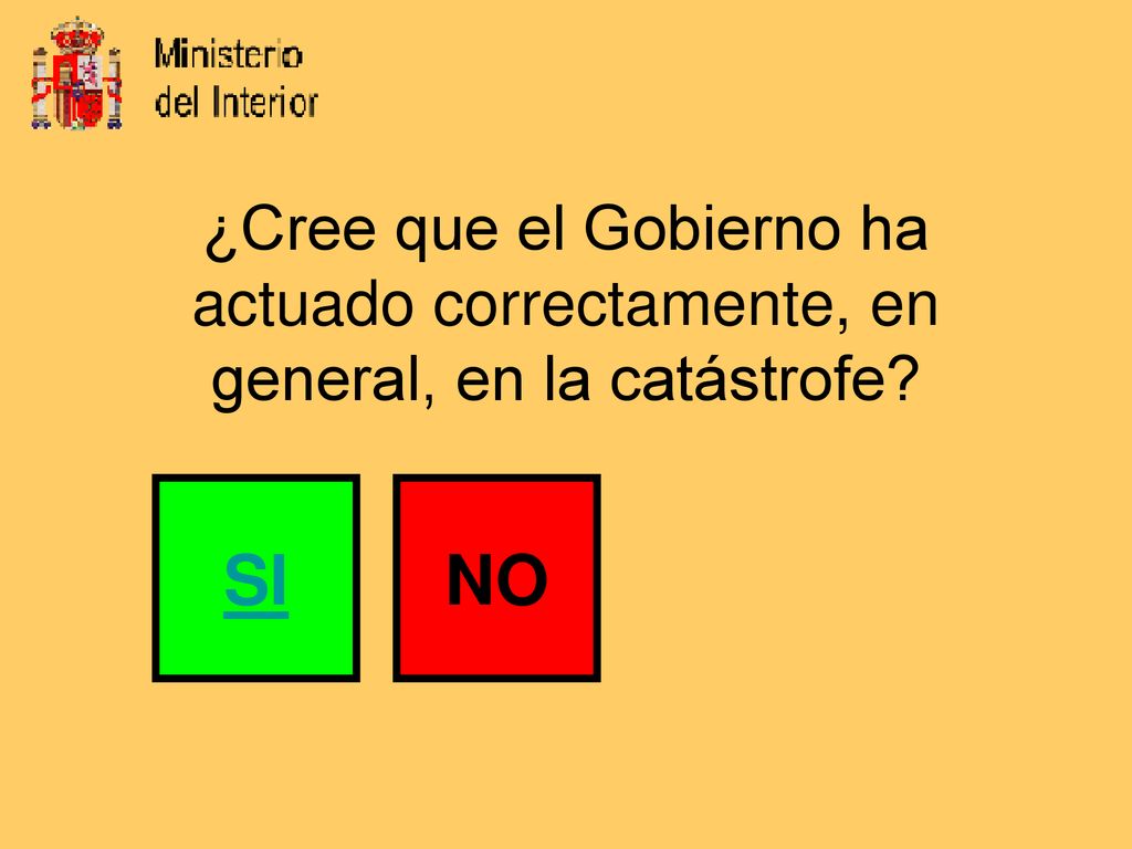 ¿Cree que el Gobierno ha actuado correctamente, en general, en la catástrofe