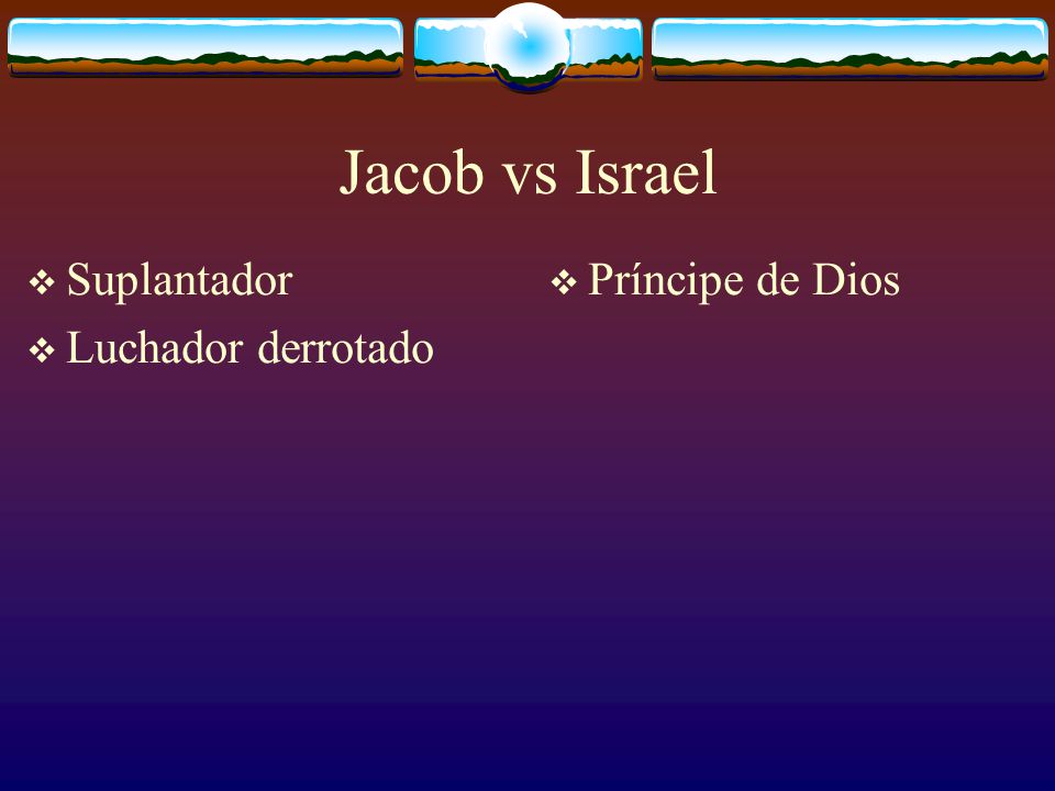 Jacob vs Israel Suplantador Luchador derrotado Príncipe de Dios