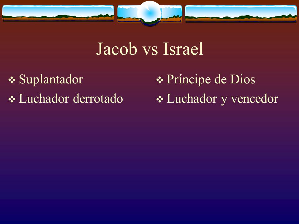 Jacob vs Israel Suplantador Luchador derrotado Príncipe de Dios