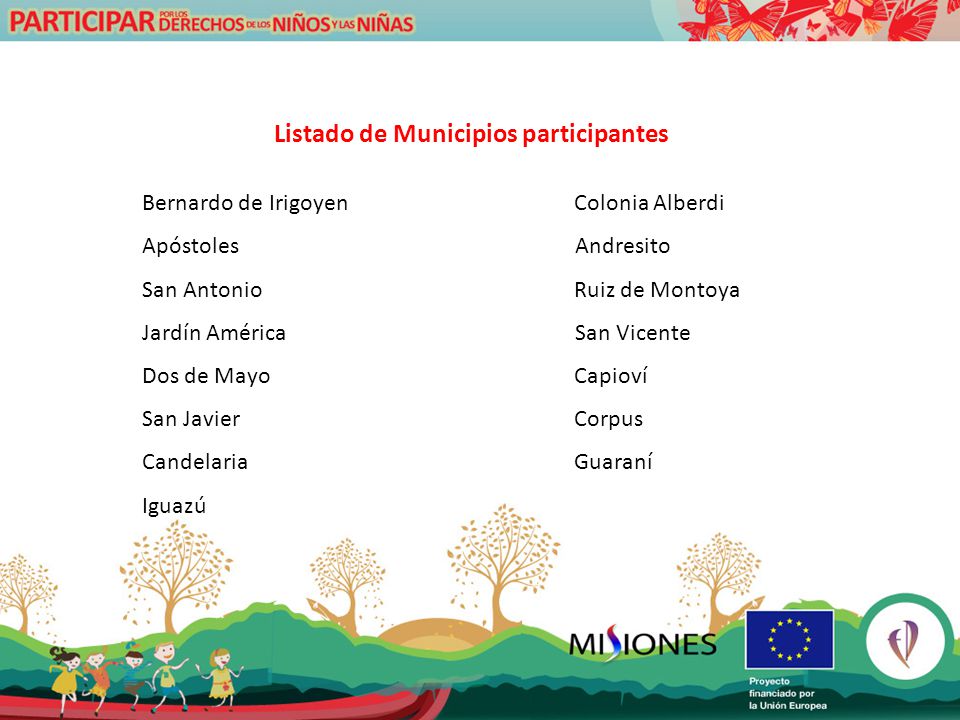 Listado de Municipios participantes