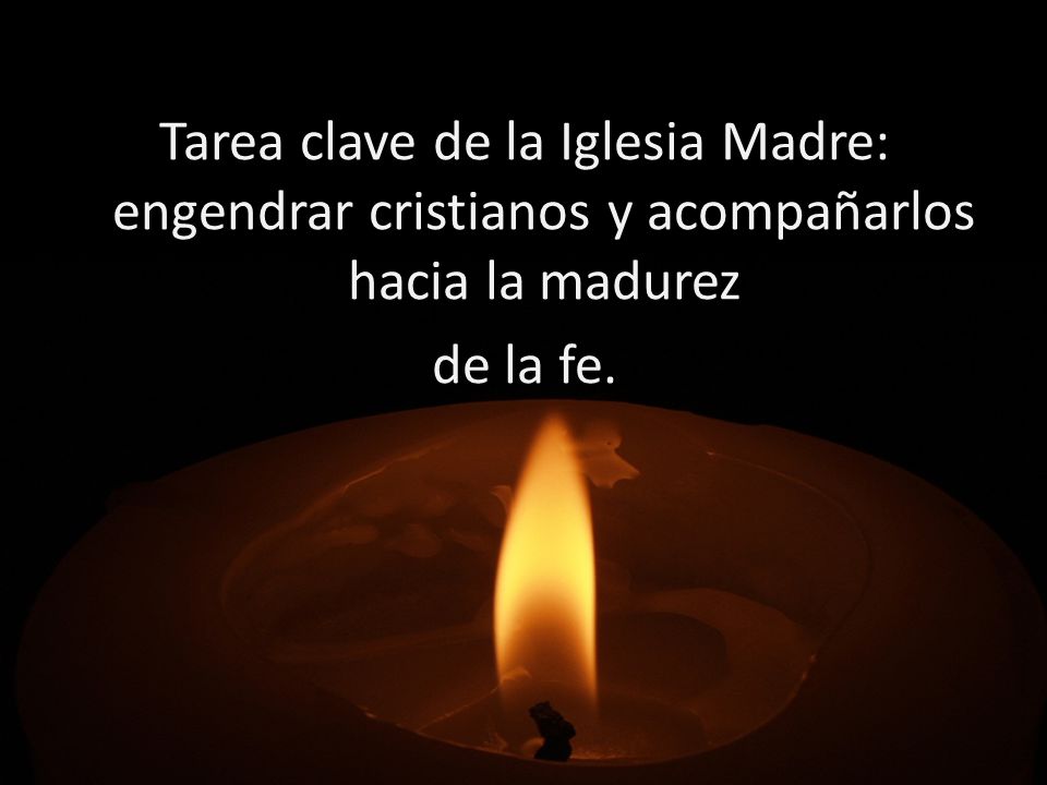 Tarea clave de la Iglesia Madre: engendrar cristianos y acompañarlos hacia la madurez de la fe.