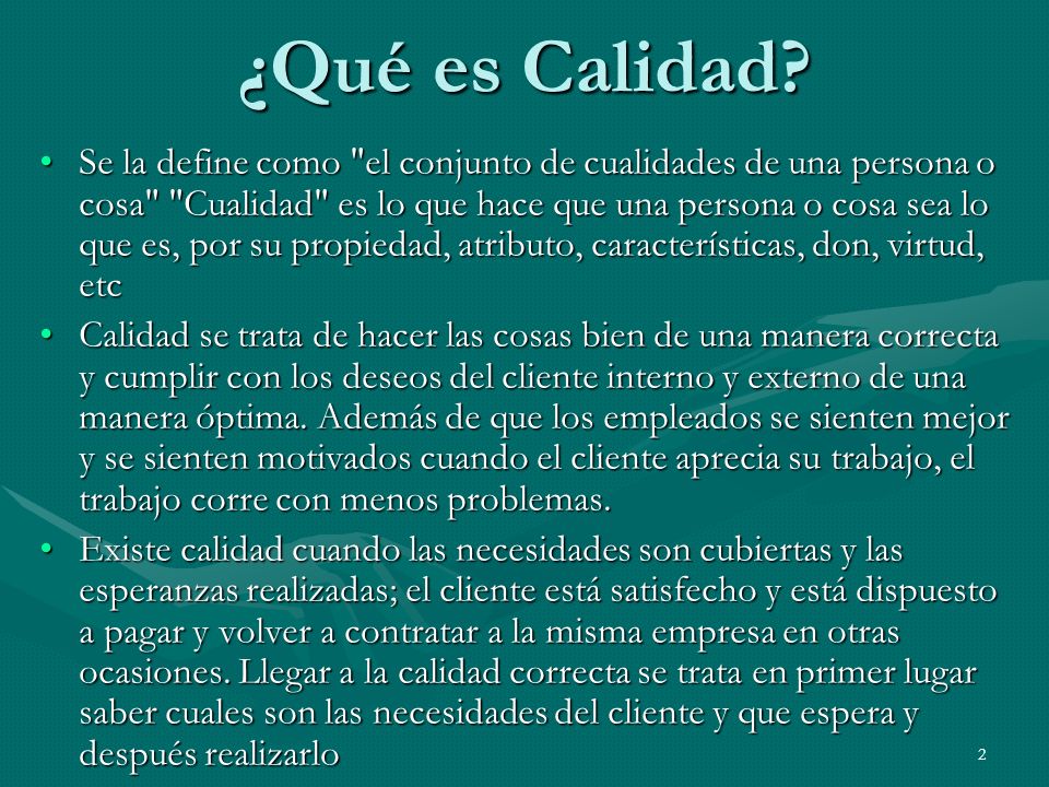 ¿Qué es Calidad