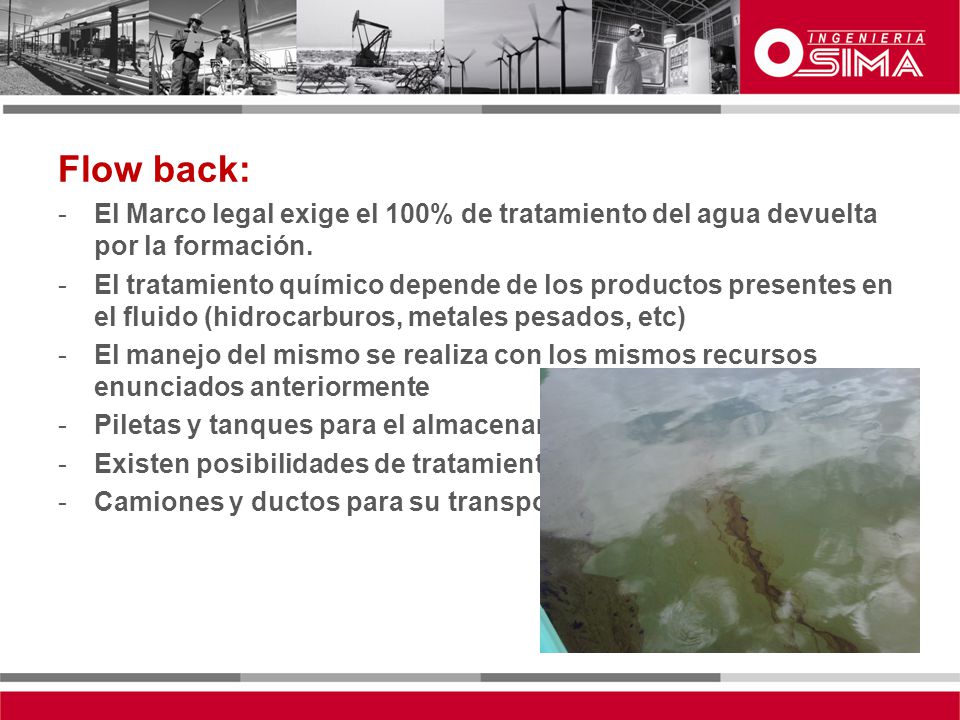 Flow back: El Marco legal exige el 100% de tratamiento del agua devuelta por la formación.