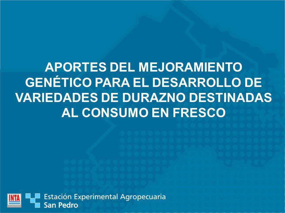 APORTES DEL MEJORAMIENTO GENÉTICO PARA EL DESARROLLO DE VARIEDADES DE DURAZNO DESTINADAS AL CONSUMO EN FRESCO