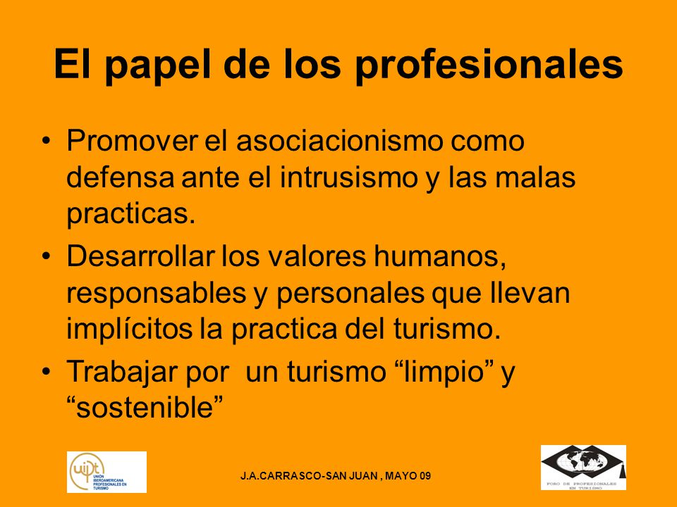 El papel de los profesionales J.A.CARRASCO-SAN JUAN , MAYO 09