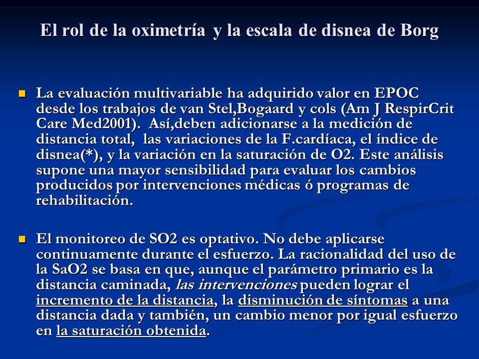 El rol de la oximetría y la escala de disnea de Borg