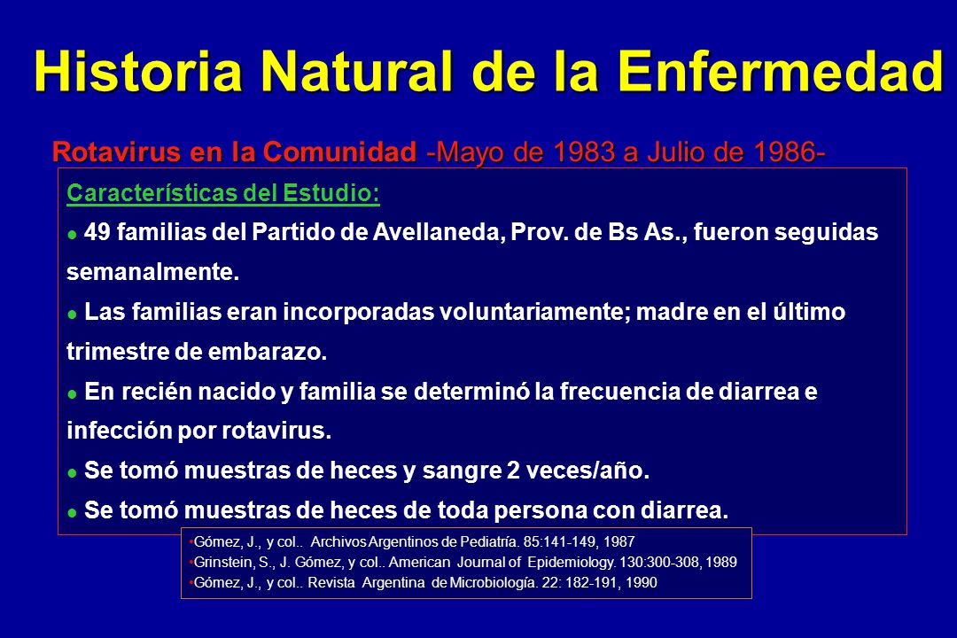 Rotavirus en la Comunidad -Mayo de 1983 a Julio de 1986-