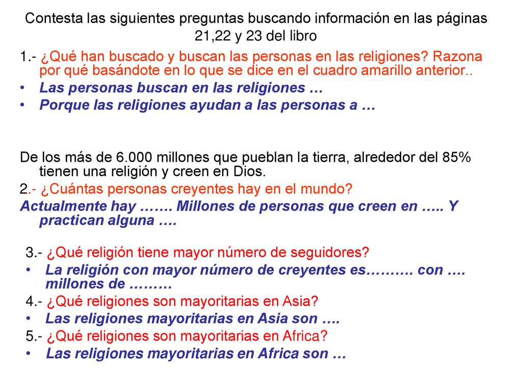 Contesta las siguientes preguntas buscando información en las páginas 21,22 y 23 del libro