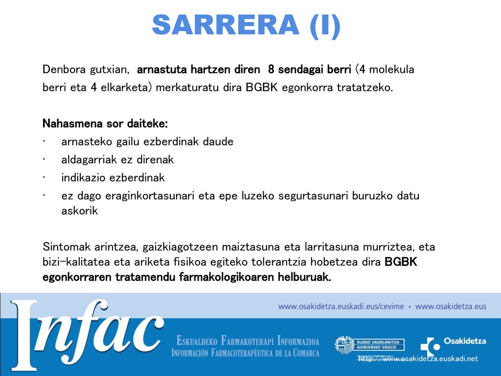 SARRERA (I) Denbora gutxian, arnastuta hartzen diren 8 sendagai berri (4 molekula.
