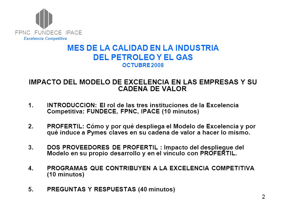MES DE LA CALIDAD EN LA INDUSTRIA DEL PETROLEO Y EL GAS