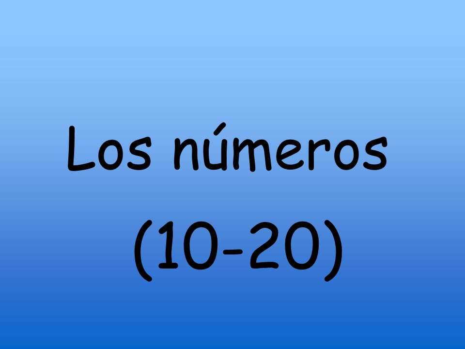 Los números (10-20)