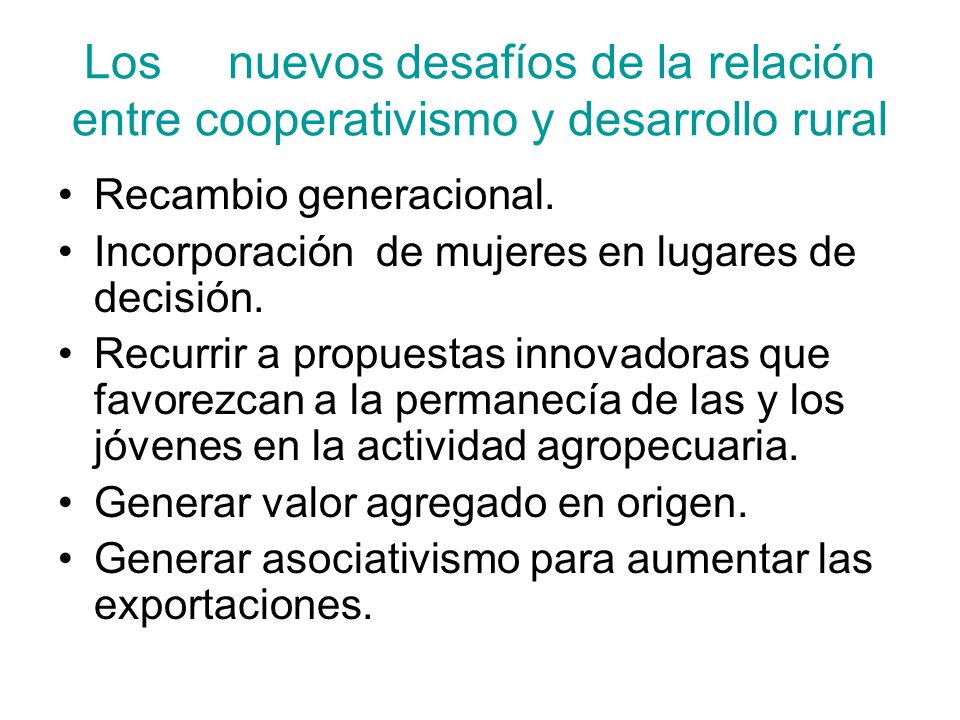 Los nuevos desafíos de la relación entre cooperativismo y desarrollo rural