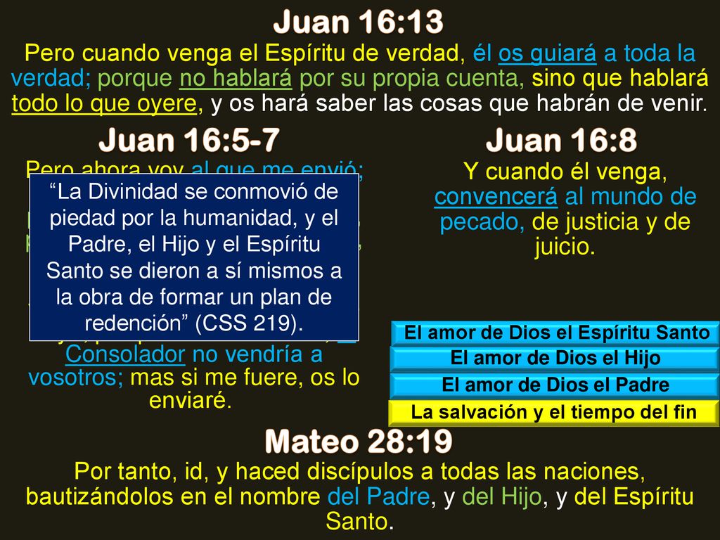 El amor de Dios el Espíritu Santo La salvación y el tiempo del fin