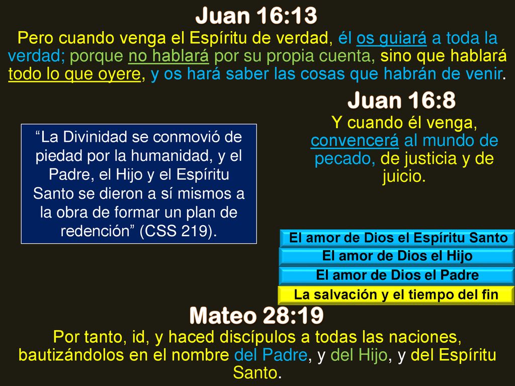 El amor de Dios el Espíritu Santo La salvación y el tiempo del fin