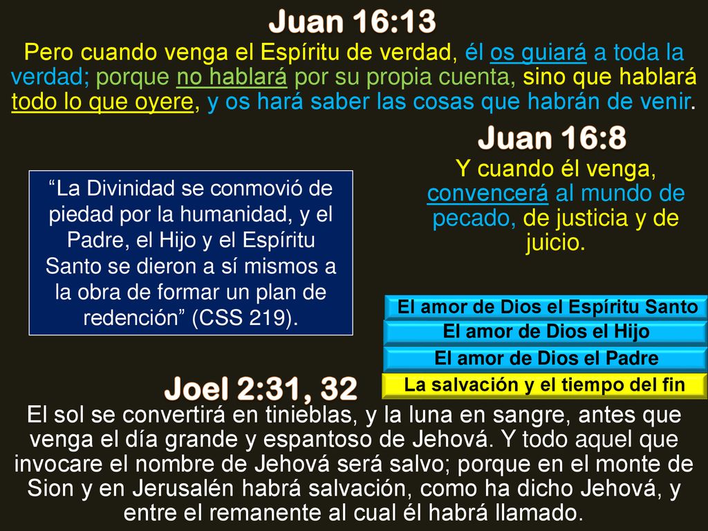 El amor de Dios el Espíritu Santo La salvación y el tiempo del fin