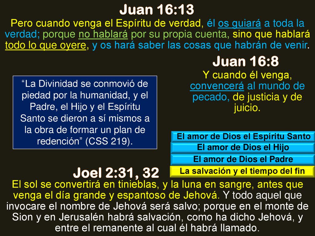 El amor de Dios el Espíritu Santo La salvación y el tiempo del fin