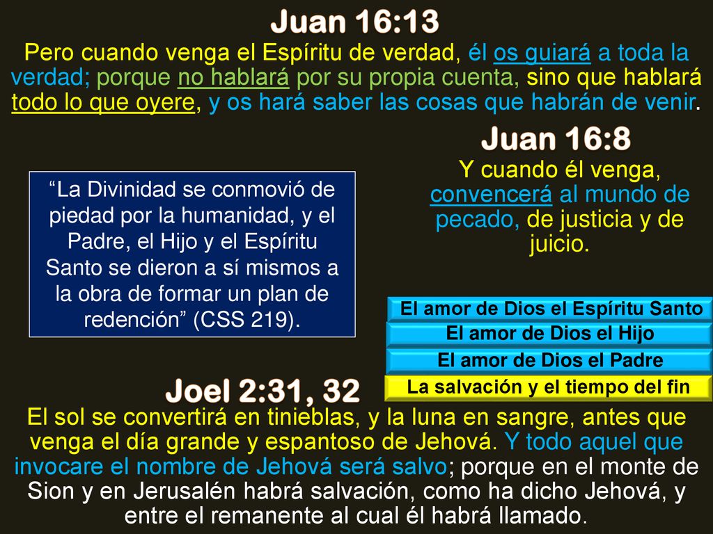 El amor de Dios el Espíritu Santo La salvación y el tiempo del fin