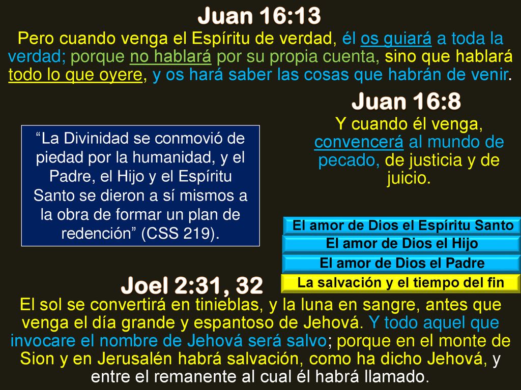 El amor de Dios el Espíritu Santo La salvación y el tiempo del fin