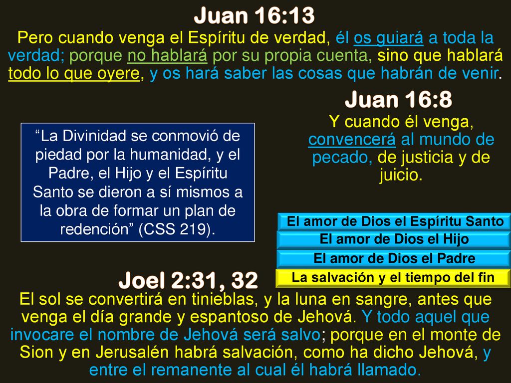 El amor de Dios el Espíritu Santo La salvación y el tiempo del fin