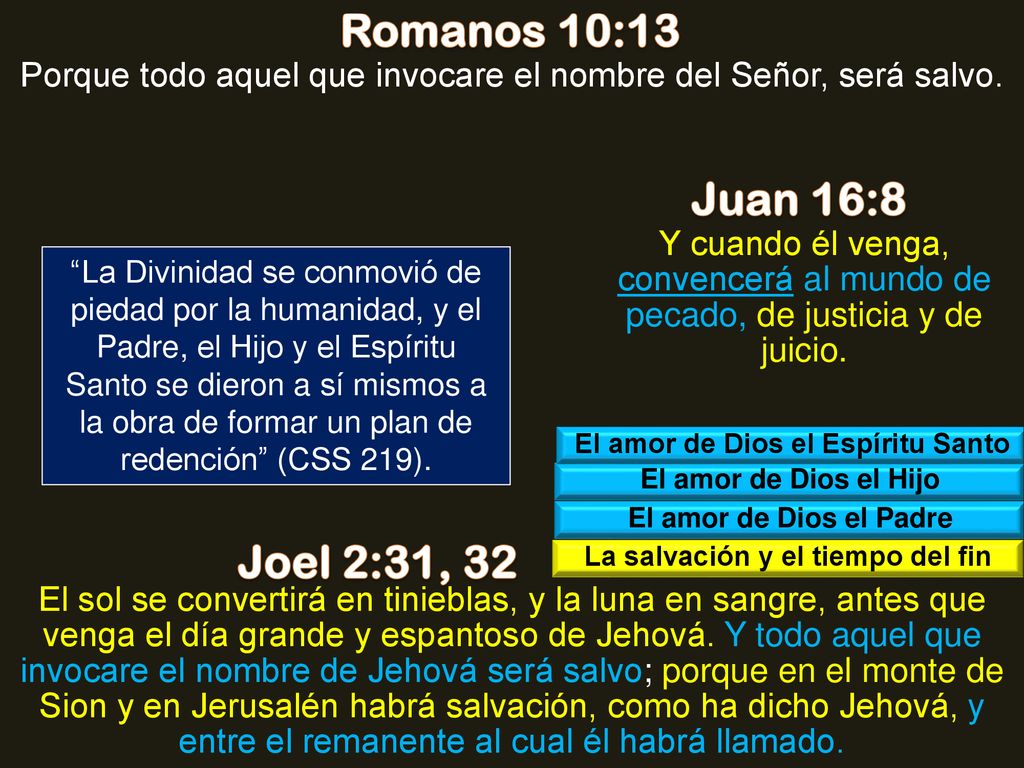 El amor de Dios el Espíritu Santo La salvación y el tiempo del fin