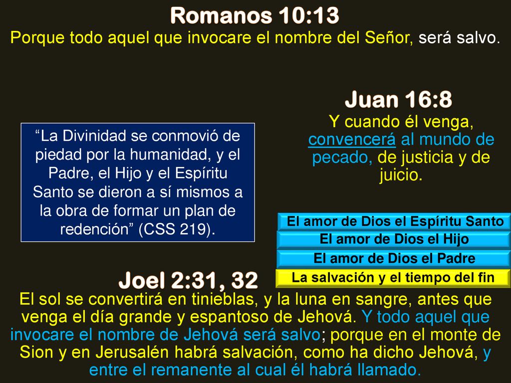 El amor de Dios el Espíritu Santo La salvación y el tiempo del fin
