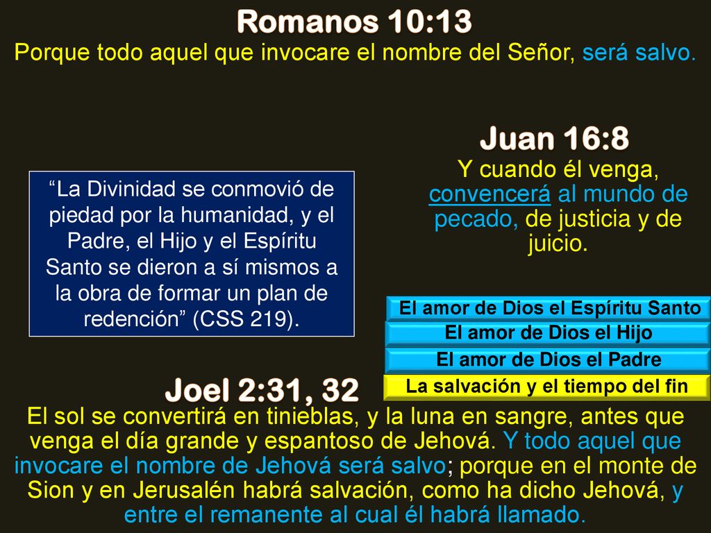 El amor de Dios el Espíritu Santo La salvación y el tiempo del fin