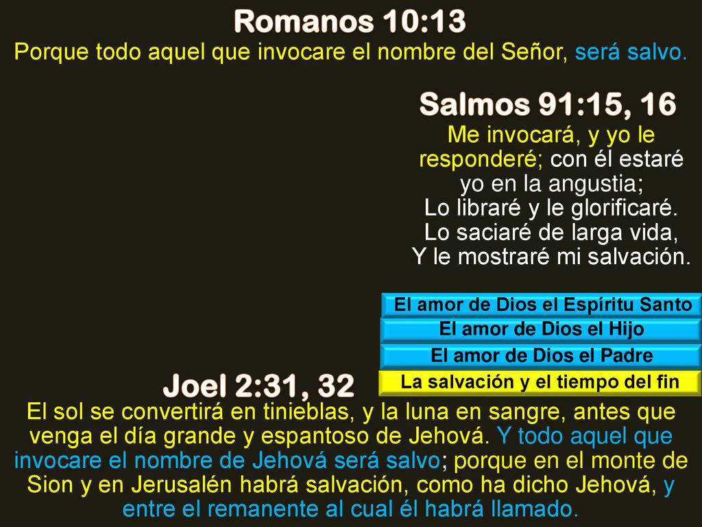 El amor de Dios el Espíritu Santo La salvación y el tiempo del fin