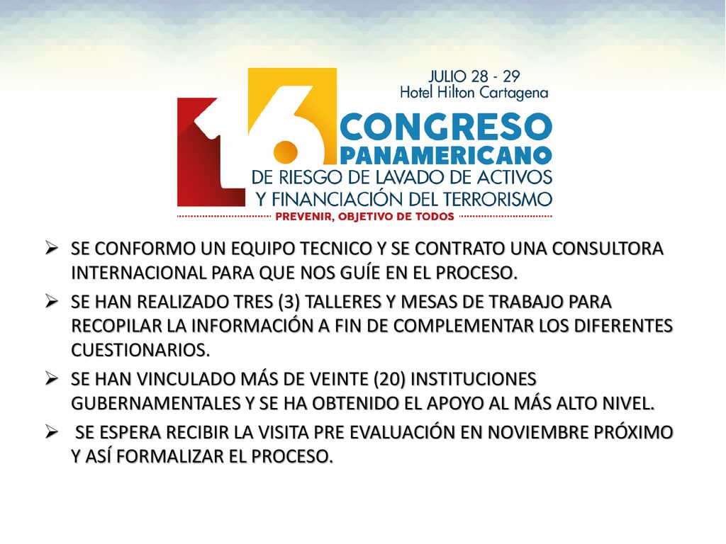 SE CONFORMO UN EQUIPO TECNICO Y SE CONTRATO UNA CONSULTORA INTERNACIONAL PARA QUE NOS GUÍE EN EL PROCESO.