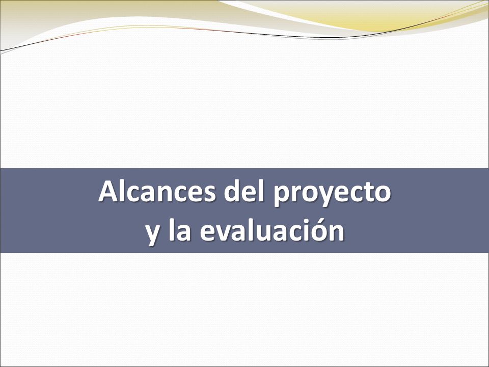 Alcances del proyecto y la evaluación