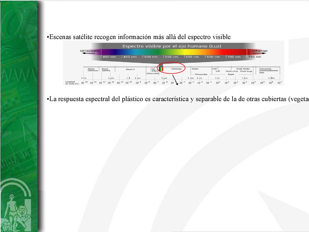 Escenas satélite recogen información más allá del espectro visible
