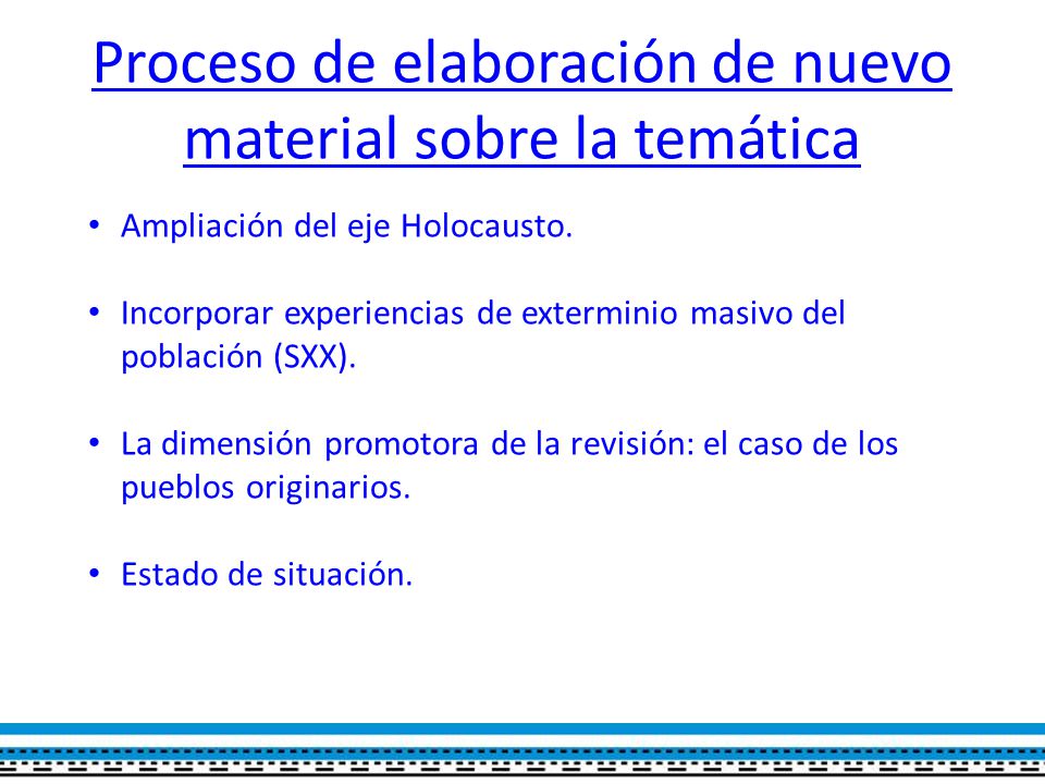 Proceso de elaboración de nuevo material sobre la temática