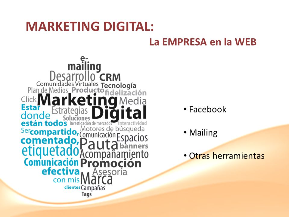 MARKETING DIGITAL: La EMPRESA en la WEB Facebook Mailing