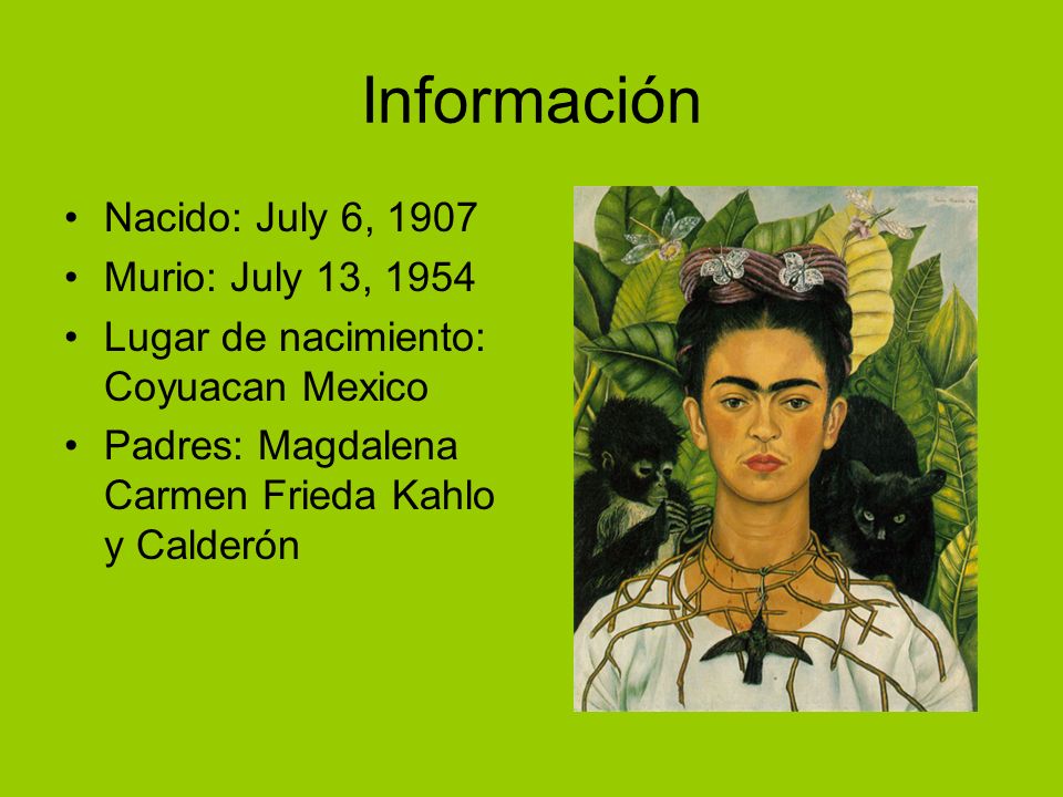 Información Nacido: July 6, 1907 Murio: July 13, 1954