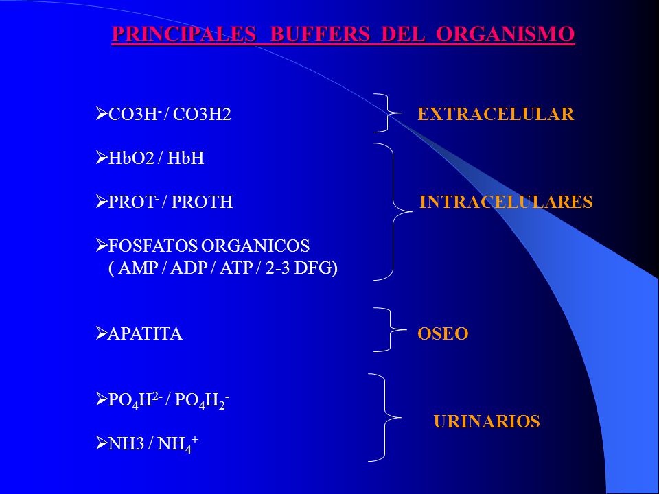 PRINCIPALES BUFFERS DEL ORGANISMO