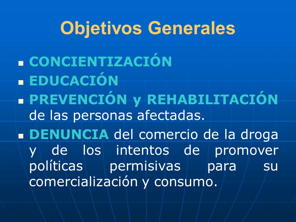 Objetivos Generales CONCIENTIZACIÓN EDUCACIÓN