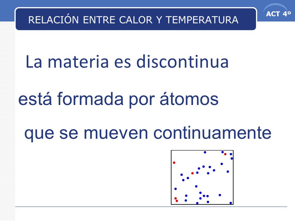 RELACIÓN ENTRE CALOR Y TEMPERATURA