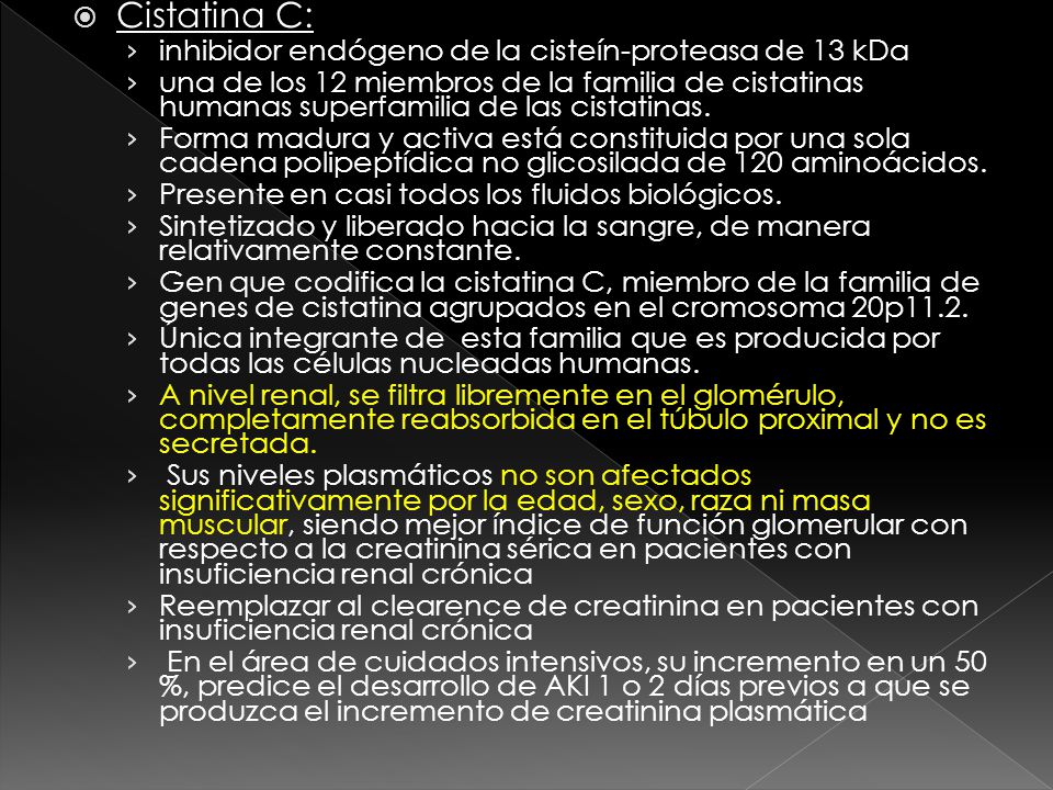Cistatina C: inhibidor endógeno de la cisteín-proteasa de 13 kDa