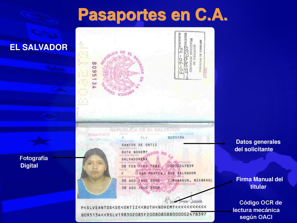 Pasaportes en C.A. EL SALVADOR Datos generales del solicitante