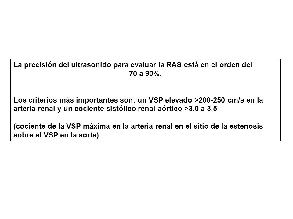 La precisión del ultrasonido para evaluar la RAS está en el orden del