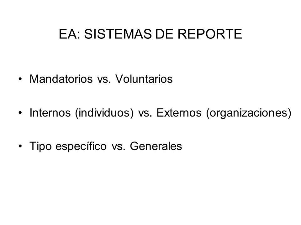 EA: SISTEMAS DE REPORTE
