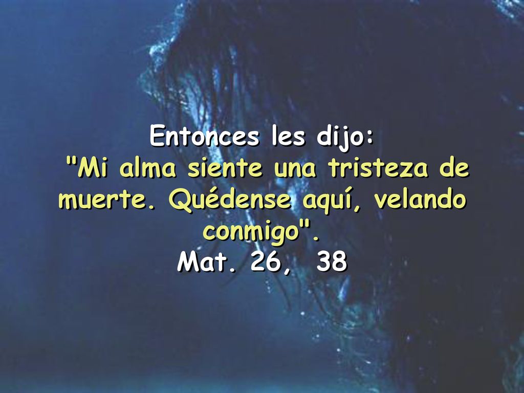 Entonces les dijo: Mi alma siente una tristeza de muerte.